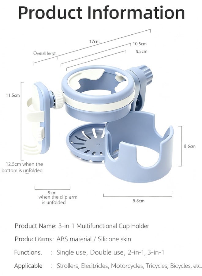 Berma Baby ملحقات عربة الأطفال، رف تخزين عربة الأطفال العالمي، مناسب لعربات الأطفال وعربات الأطفال وعربات الأطفال والدراجات، 3 في 1 لتخزين زجاجة المياه والهاتف المحمول، دوران 360 درجة، تصميم غير قابل للانزلاق - Image 2