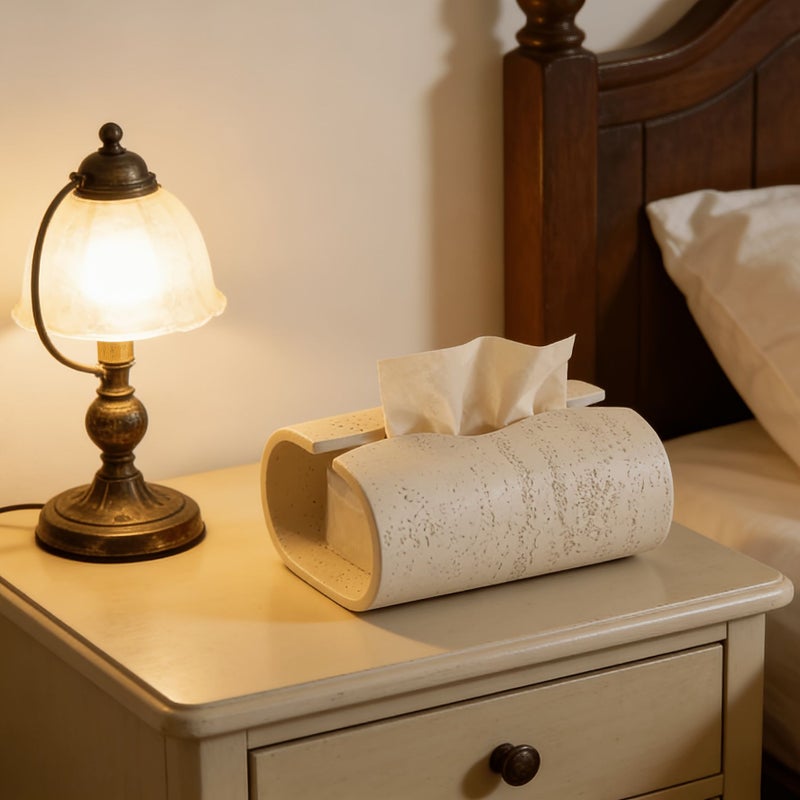Marble Decorative Curly Tissue Box Holder for Bathroom Living Room Office - Image 2