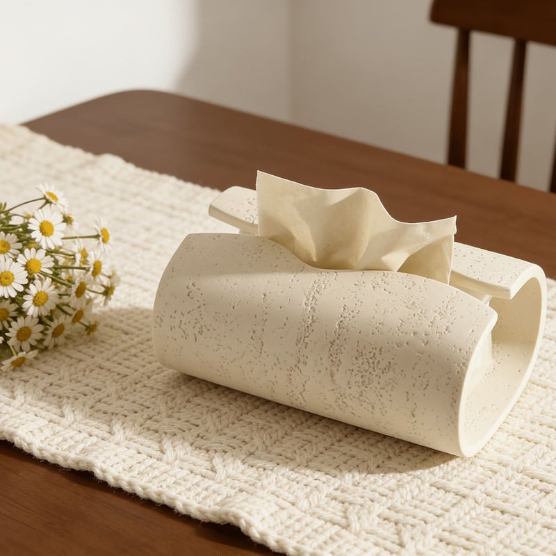 Marble Decorative Curly Tissue Box Holder for Bathroom Living Room Office - Image 1