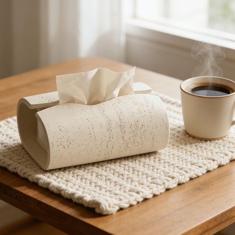 Marble Decorative Curly Tissue Box Holder for Bathroom Living Room Office - Image 4