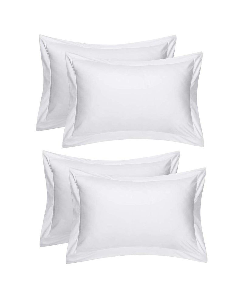 Rj Products Plain Solid Pillow Covers Set of 6 Piece White Color - Image 2
