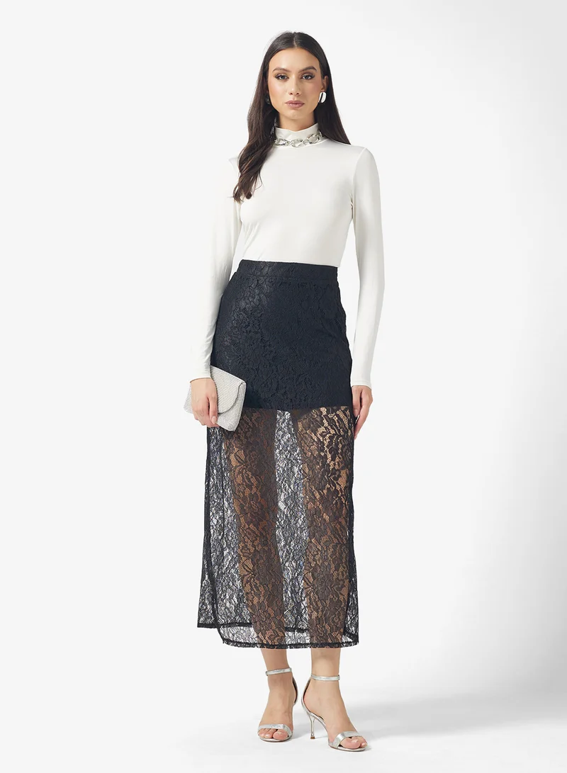 ايلا Sheer Lace Skirt