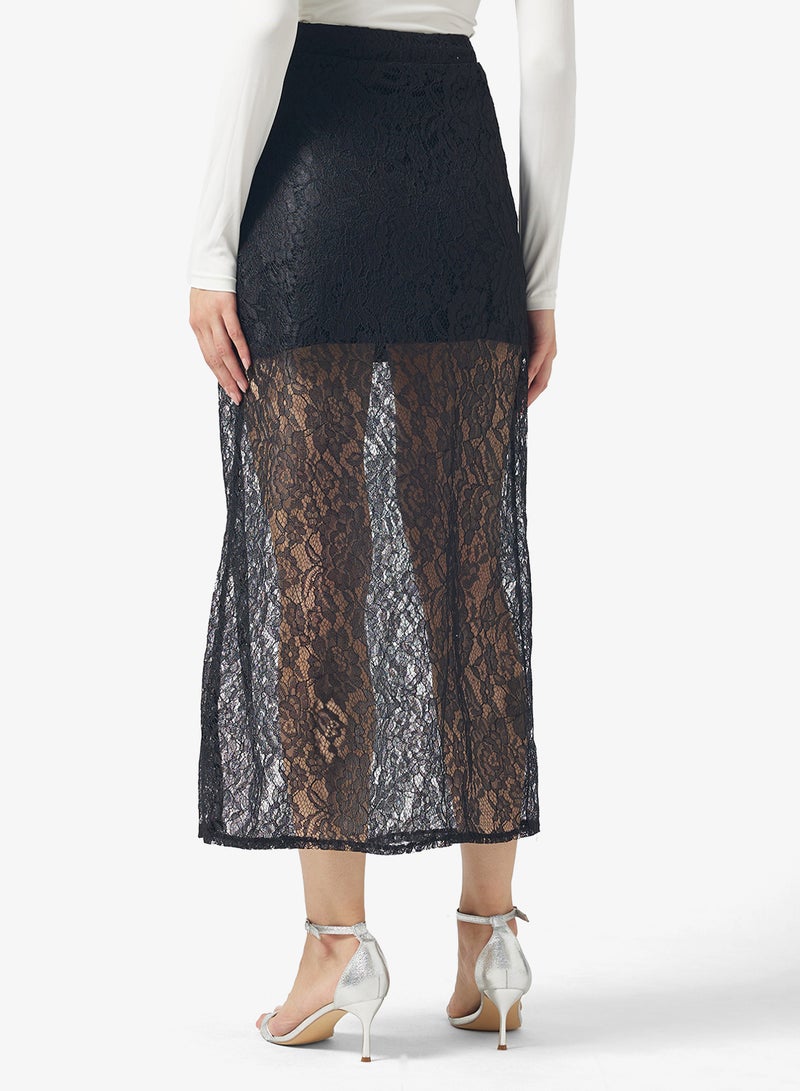 ايلا تنورة دانتيل شفافة - Image 3