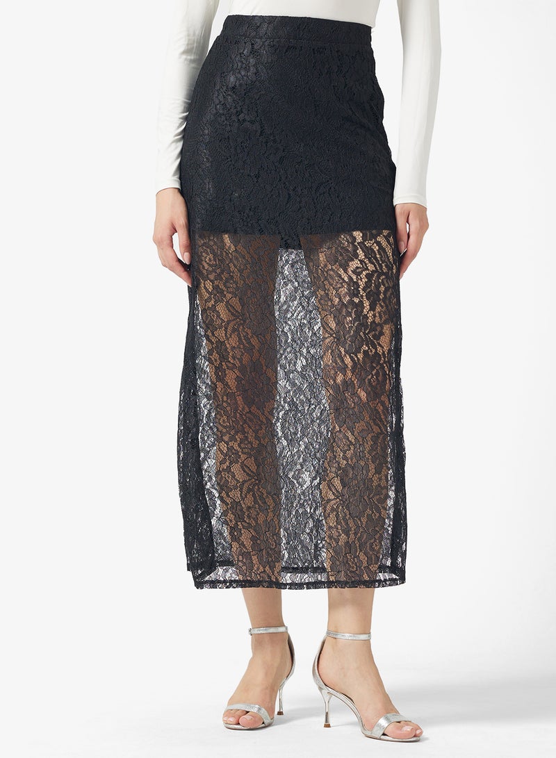 ايلا تنورة دانتيل شفافة - Image 1