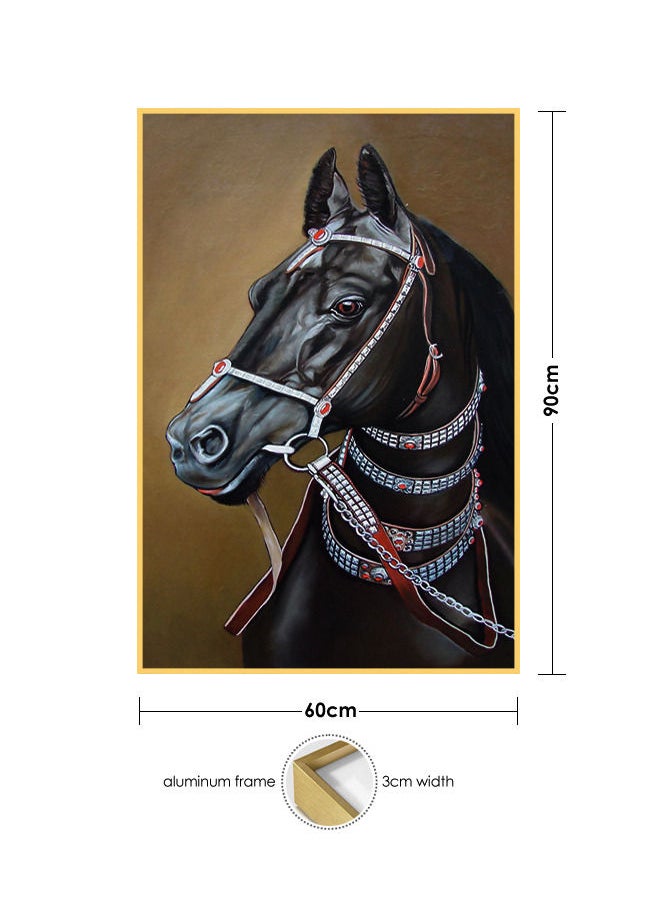 AIWANTO Black Horse Crystal Porcelain  Decorative Wall Painting  - Image 2