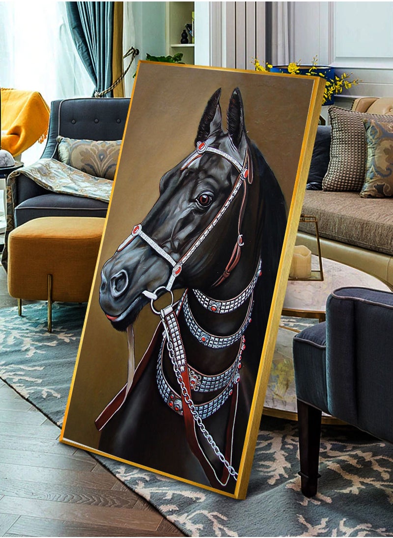 AIWANTO Black Horse Crystal Porcelain  Decorative Wall Painting  - Image 5