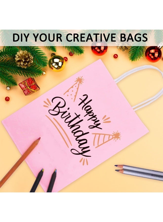 عبوة من 20 كيسًا ورقيًا ورديًا، وأكياس هدايا، وأكياس هدايا حفلات العطلات - Image 4