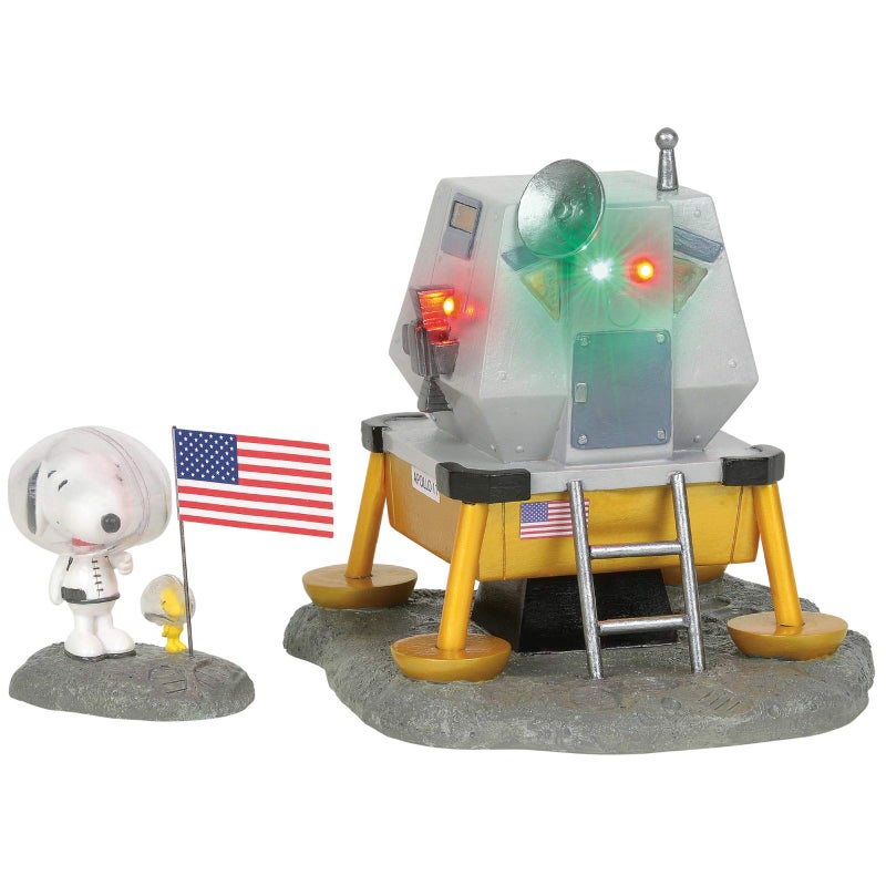 Department 56 Peanuts Village Accessories Beagle Has Landed Lit Figurine Set 551 Inch Multicolor