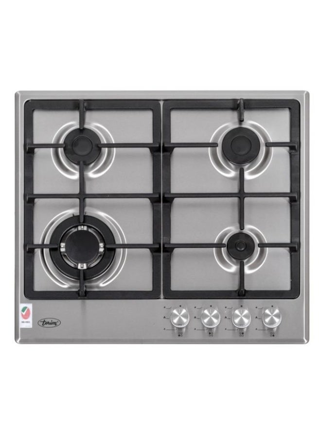 Terim TERBIGH905SS, 90 cm Built-in Gas Hob, Flame Failure Device, Cast Iron Pan Supports, Gas Conversions Kit, Made in Turkey TERBIGH905SS black - Image 1