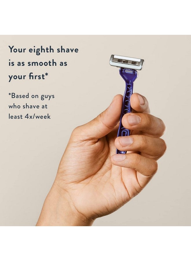 هاري شفرات حلاقة هاري للرجال للاستخدام مرة واحدة، شفرات حلاقة ثلاثية الشفرات مع شريط تشحيم ورأس دوار، 10 شفرات (عبوة من قطعة واحدة) - Image 5