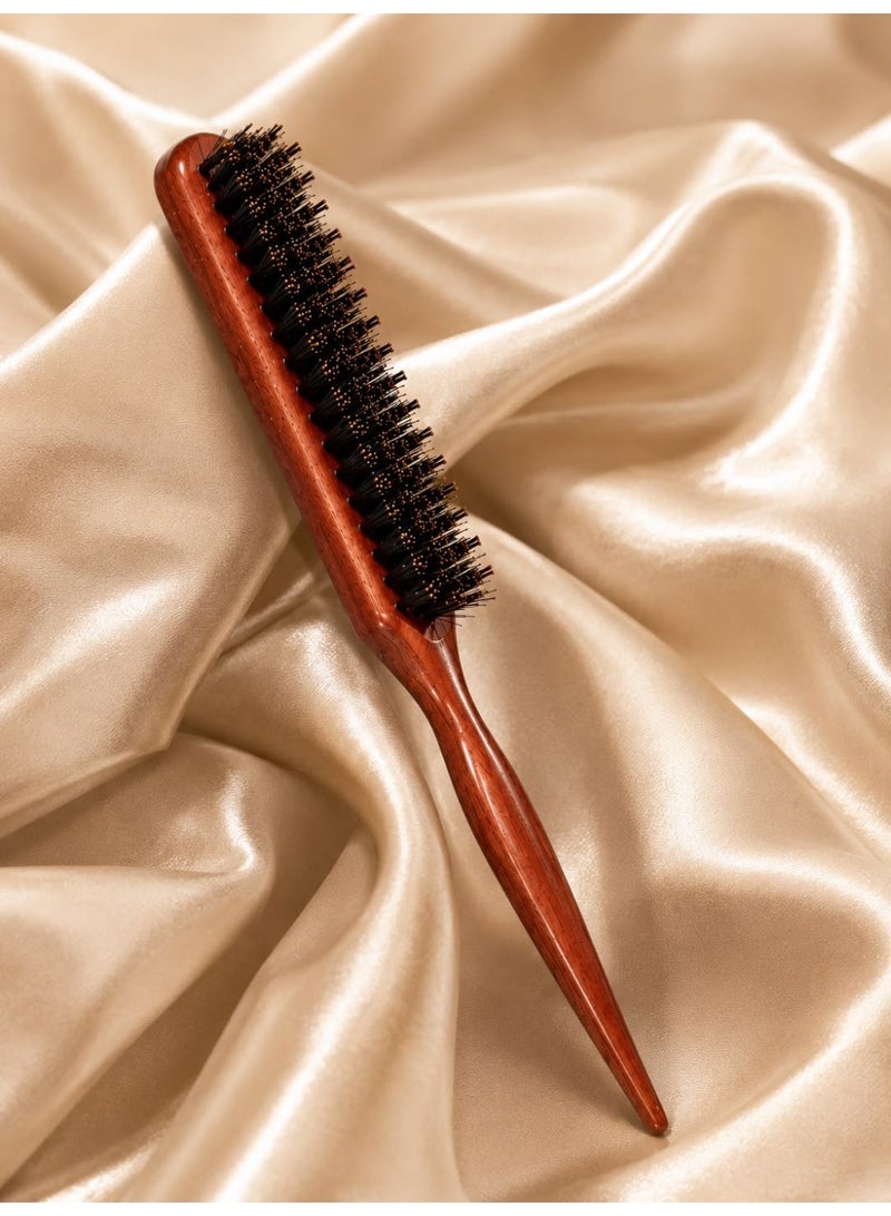 Barber Wood Handle Hair Brush Anti Loss Wooden Barber Hair Comb, Hair Round Roller Wood Hair Brush, Bristle Nylon Hair Comb. - Image 1