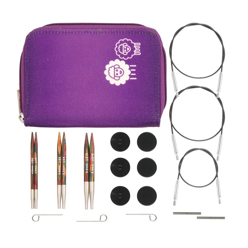 KnitPro Symfonie Starter Interchangeable Circular Needle Set 5 13cm  3 Sizes 4mm to 6mm