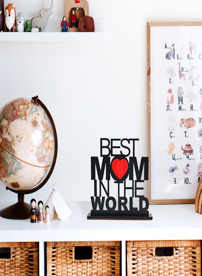 GFTBX Best Mom In The World Wooden Trophy Gift For Mom or Mother (Black, 7x7.2 Inches) - Image 4