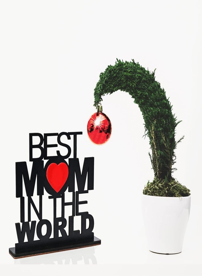 GFTBX Best Mom In The World Wooden Trophy Gift For Mom or Mother (Black, 7x7.2 Inches) - Image 3
