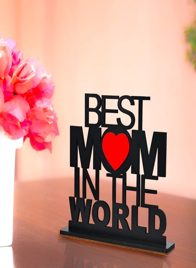 GFTBX Best Mom In The World Wooden Trophy Gift For Mom or Mother (Black, 7x7.2 Inches) - Image 2