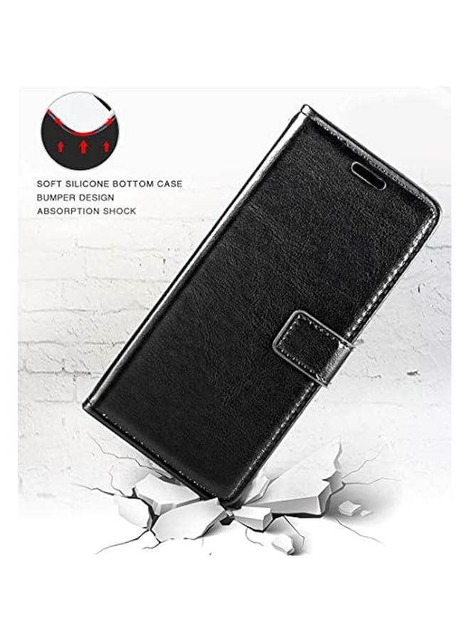 Premium PU Leather Flip Case with Card Holder and Stand for Honor X6B / Huawei Honor X6A 4G (6.56 inch) - Magnetic Cover black - Image 4