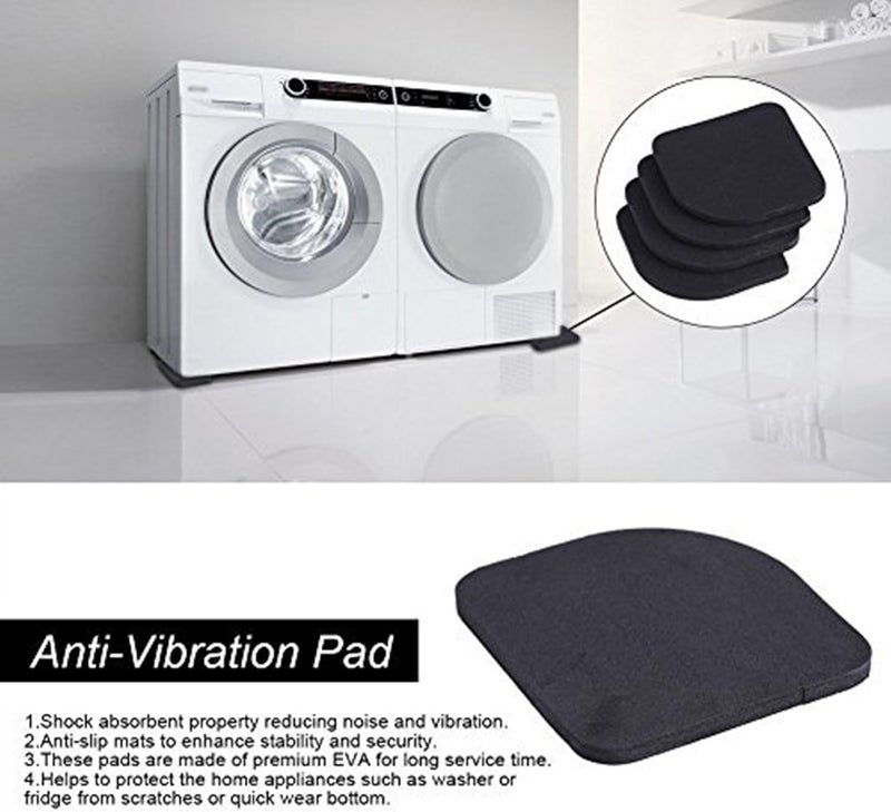 LUCCI 8 PCS Anti Vibration Pads for Washing Machine Stops Washer Dryer Noise Moving Shaking Walking Skidding Appliance Anti Vibration Washing Machine Support Feet Stabilizer Mat Pack of8 - Image 4