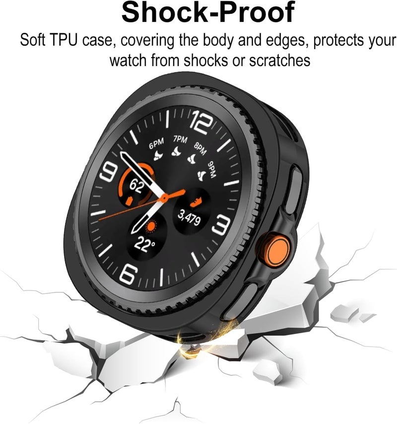 SYOSI Smartwatch Protector for Galaxy Watch 8 Classic 46mm, Soft TPU Lightweight Shell for Protection, Against Drops, Scratches and Bumps, 2 Pack - Image 4