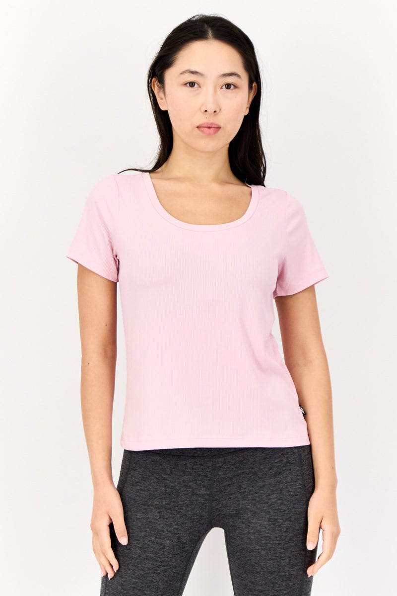 SKECHERS Women Sportswear Fit Short Sleeves Training T-shirt, Pink  - Image 1