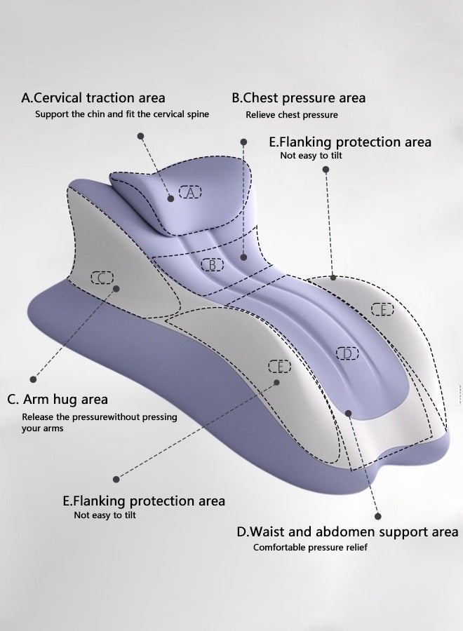 WALALLA Memory Foam Wedge Pillow for Back Pain Relief, Ergonomic Double Support Cushion for Sitting, Reading & Leg Elevation, Removable Washable Cover (Purple) - Image 3