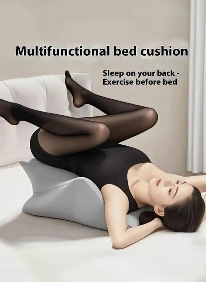 WALALLA Memory Foam Wedge Pillow for Back Pain Relief, Ergonomic Double Support Cushion for Sitting, Reading & Leg Elevation, Removable Washable Cover (Purple) - Image 2