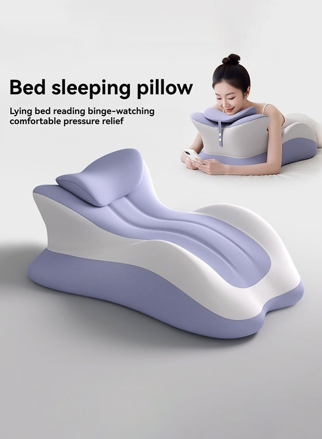 WALALLA Memory Foam Wedge Pillow for Back Pain Relief, Ergonomic Double Support Cushion for Sitting, Reading & Leg Elevation, Removable Washable Cover (Purple) - Image 5