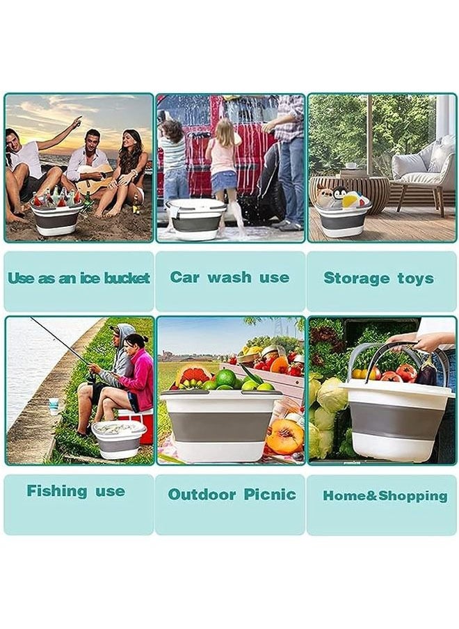 Arabest - Collapsible Wash Bucket,Collapsible Wash Basin with Handle, Folding Mop Bucket, Multi-Function Use for Outdoor/Camping/Garden/Fishing/Car Wash(Large) - Image 1