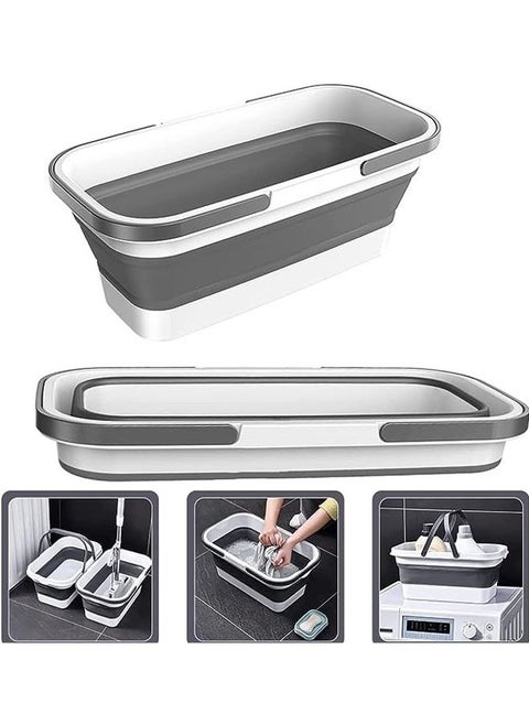 Collapsible Wash Bucket,Collapsible Wash Basin with Handle, Folding Mop Bucket, Multi-Function Use for Outdoor/Camping/Garden/Fishing/Car Wash(Large)