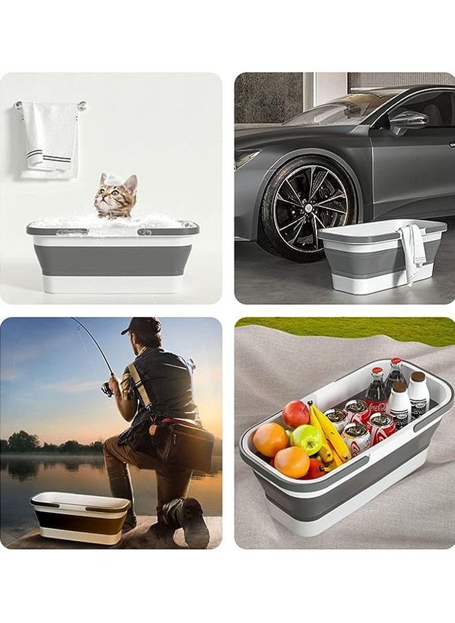 Arabest - Collapsible Wash Bucket,Collapsible Wash Basin with Handle, Folding Mop Bucket, Multi-Function Use for Outdoor/Camping/Garden/Fishing/Car Wash(Large) - Image 1
