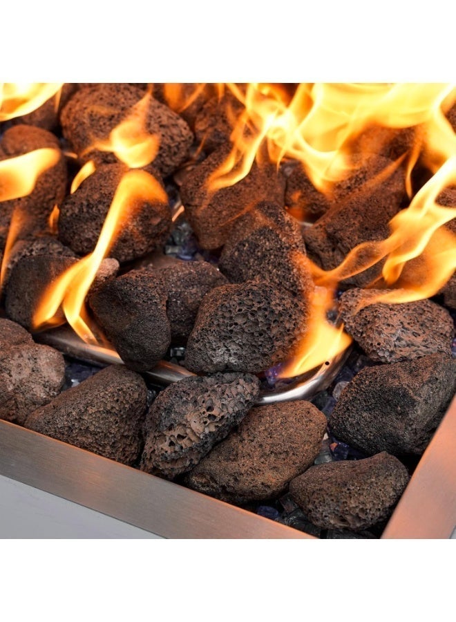 والموه 2 أرطال من صخور الحمم البركانية الطبيعية، سوداء اللون، قطع كبيرة بحجم 5-8 سم، مناسبة لحفر النار، وأوعية النار، ومجموعات جذوع الغاز، والمواقد الداخلية والخارجية، وتنسيق الحدائق. - Image 5