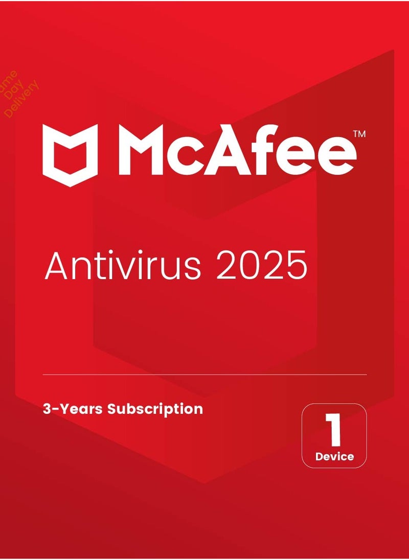 McAfee McAfee Antivirus | 1 Device 3 Years | 2025 | Digital License | Same Day Delivery 