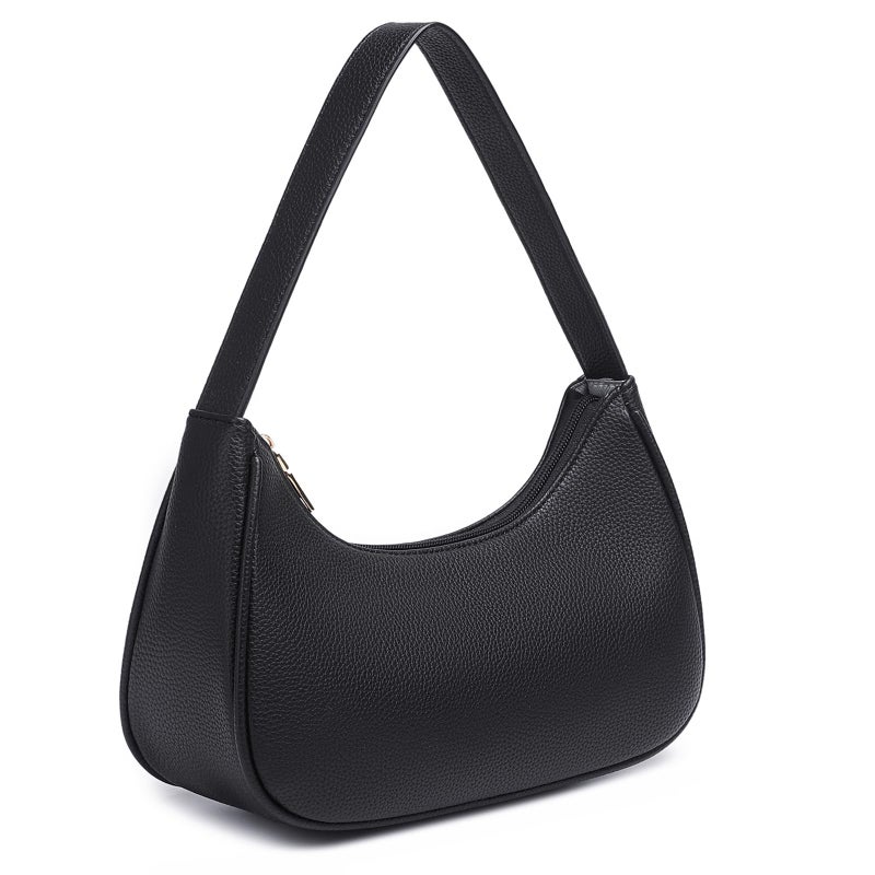 WSRYDJDL Fashion shoulder Bag for Women's Cute Hobo Tote Handbag Mini Clutch Underarm Purse for Daily Use/Work/Travel/Casual Outings (Lychee Pattern Black) - Image 3