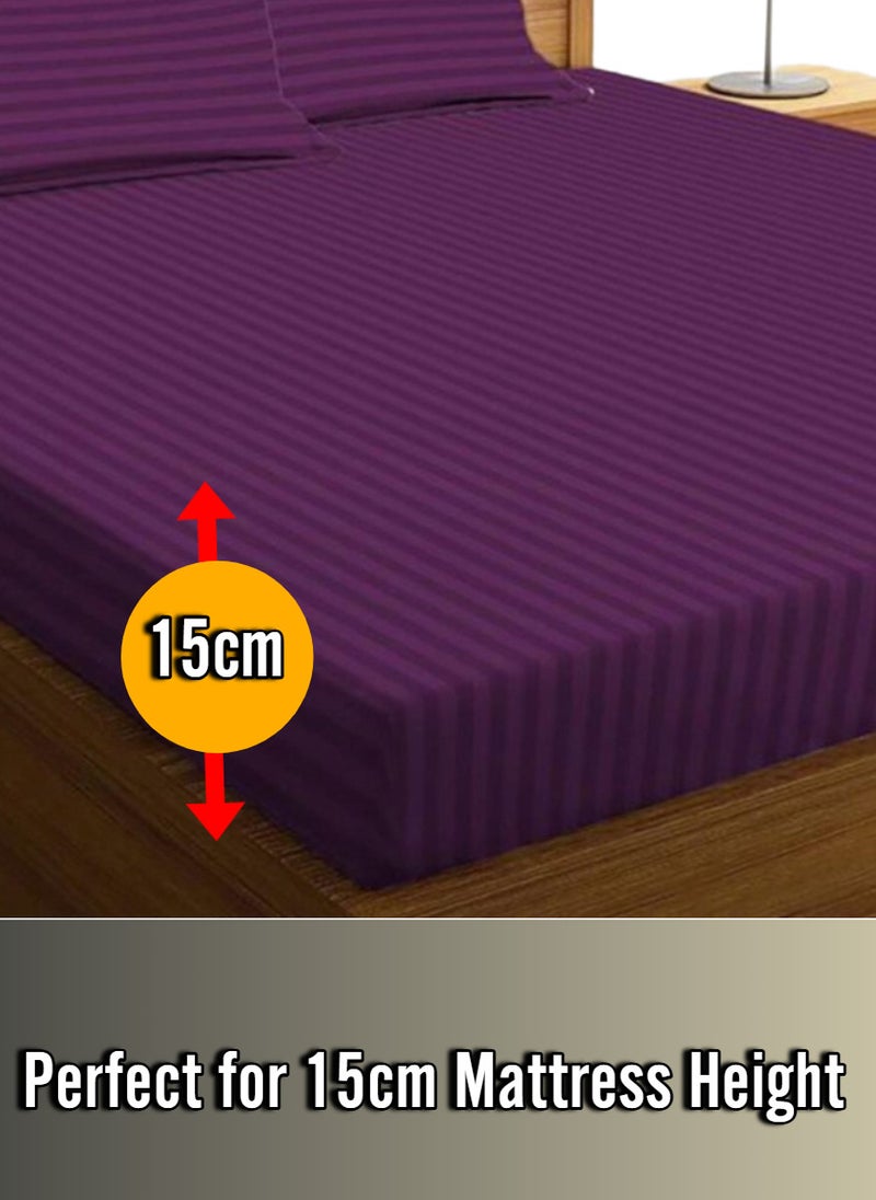 بلوبيري ملاءة سرير قطنية قماش مخطط مع قطعة واحدة كيس وسادة 100x200+15 سم - Image 2