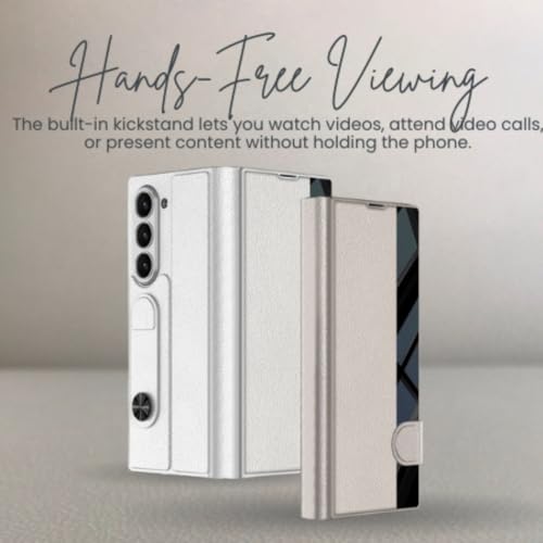 Tech Trendz TechTrendz Case for Samsung Galaxy Z Fold 7 Stand Case with Pen Slot, Luxury Flip Electroplated Shockproof Glass Hybrid Leather Flip Cover for Z Fold 7 Back Cover [Pen Not Included] (Titanium G) - Image 2
