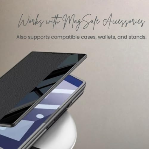 Tech Trendz TechTrendz Case for Samsung Galaxy Z Fold 7 Stand Case with Pen Slot, Luxury Flip Electroplated Shockproof Glass Hybrid Leather Flip Cover for Z Fold 7 Back Cover [Pen Not Included] (Titanium G) - Image 4