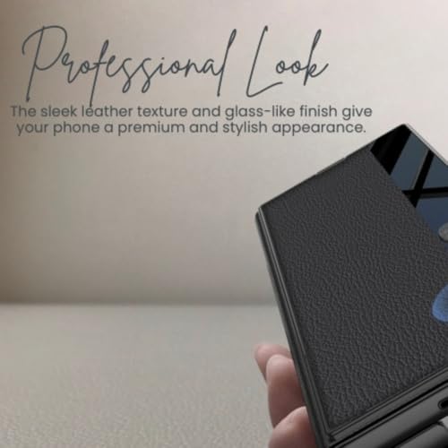 Tech Trendz TechTrendz Case for Samsung Galaxy Z Fold 7 Stand Case with Pen Slot, Luxury Flip Electroplated Shockproof Glass Hybrid Leather Flip Cover for Z Fold 7 Back Cover [Pen Not Included] (Titanium G) - Image 3