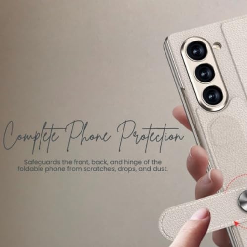 Tech Trendz TechTrendz Case for Samsung Galaxy Z Fold 7 Stand Case with Pen Slot, Luxury Flip Electroplated Shockproof Glass Hybrid Leather Flip Cover for Z Fold 7 Back Cover [Pen Not Included] (Titanium G) - Image 5
