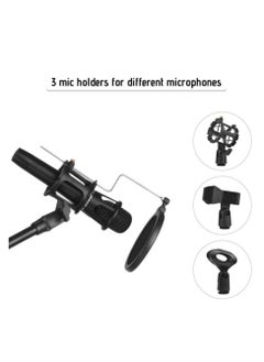 Metal Microphone Floor Stand Tripod Adjustable Height with Boom Arm 3 Mic Holders & 1 Smartphone Holder for Studio Outdoor Cellphone Live Streaming - pzsku/Z5CB4BAE980187DC1A498Z/45/_/1739912770/349c32f4-41bd-40e6-a73c-a4cb37ed1019