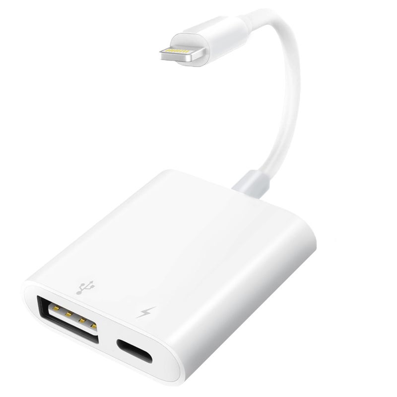 Cirafon Lightning to USB Camera Adapter with Charging Port for iPhone Portable USB 3.0 Female OTG Cable for iPad to Connect Card Reader USB Flash Drive U Disk Microphone Keyboard Mouse Hubs Midi - Image 1