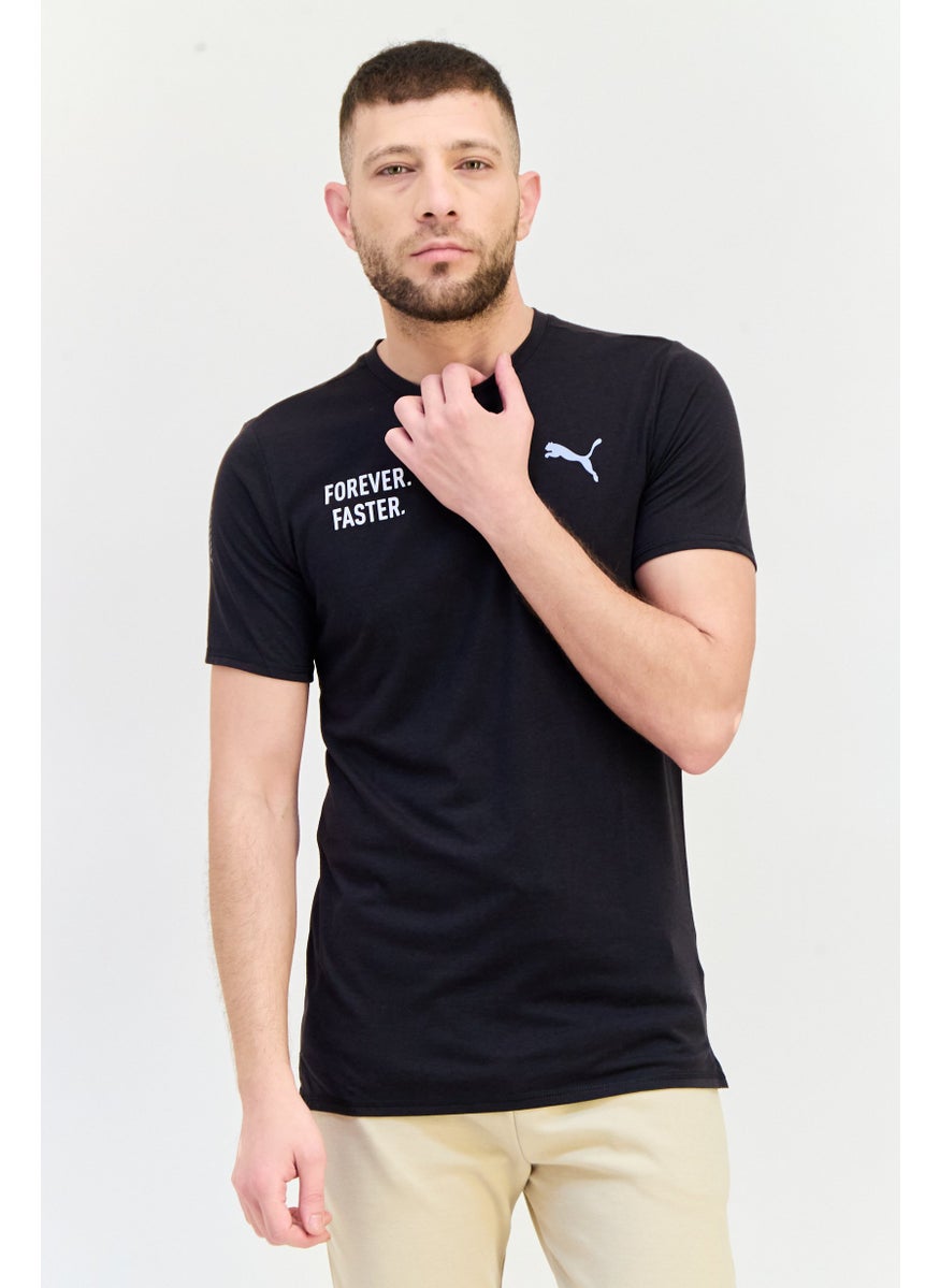 PUMA Men Sportswear Fit Short Sleeve Outdoor T Shirt, Black  - Image 1