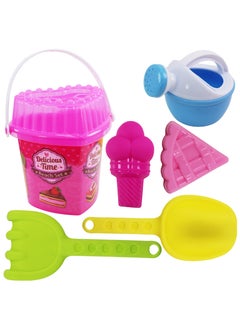 AL QADAH 7 Piece Beach Toys Bucket Set for Kids Ages 3+ 20x10 cm  - Image 1
