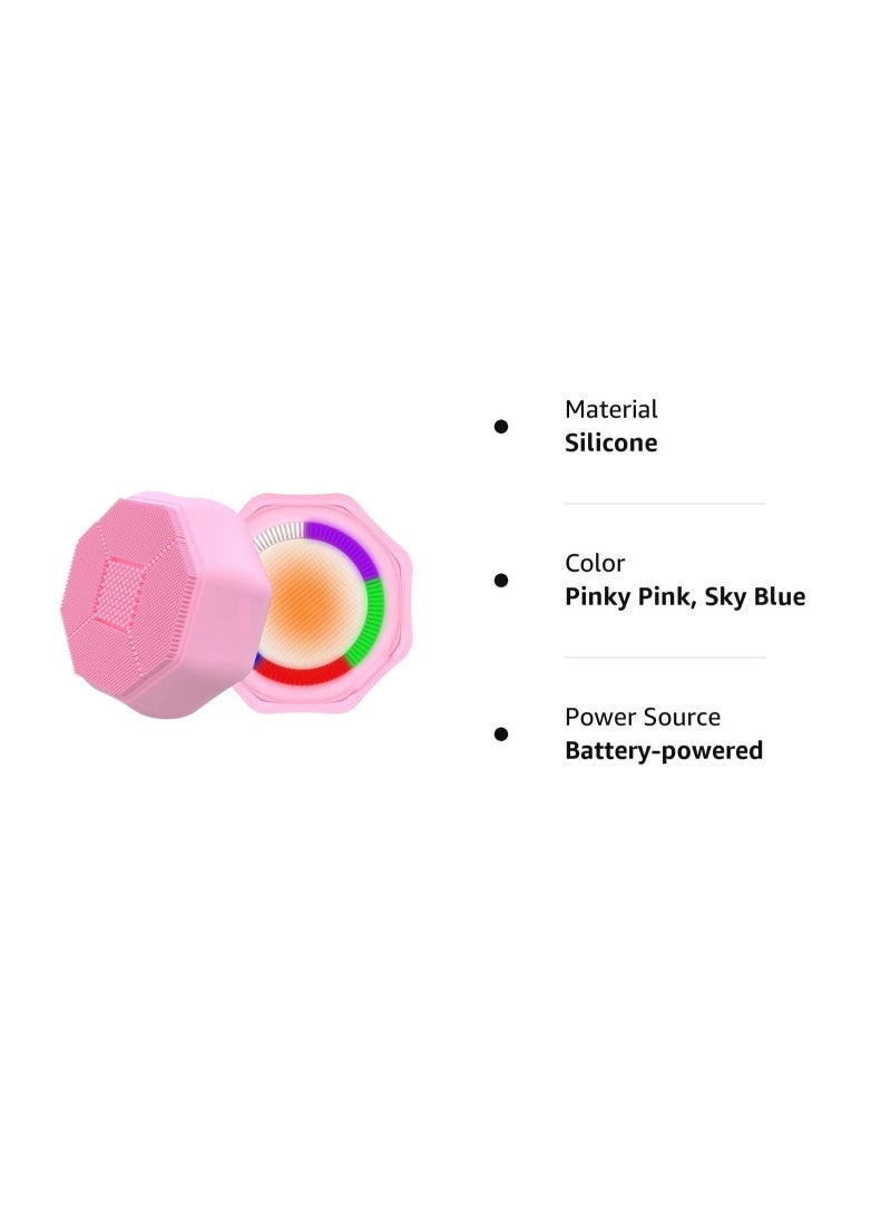 Excefore Sonic Facial Cleansing Brush, Silicone Face Scrubber for Cleaning and Exfoliating Waterproof Face Wash Brush Pink  - Image 4