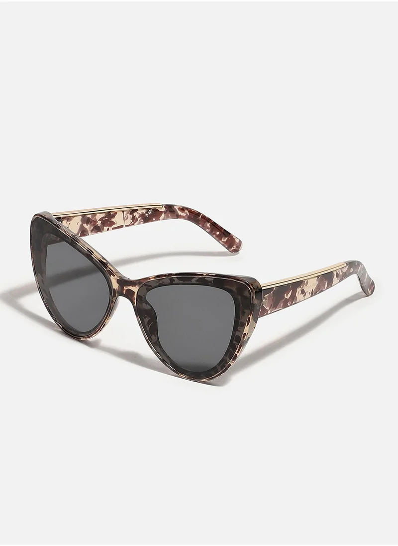 Haute Sauce Animal Print Frame Tinted Lens Cat Eye Sunglass