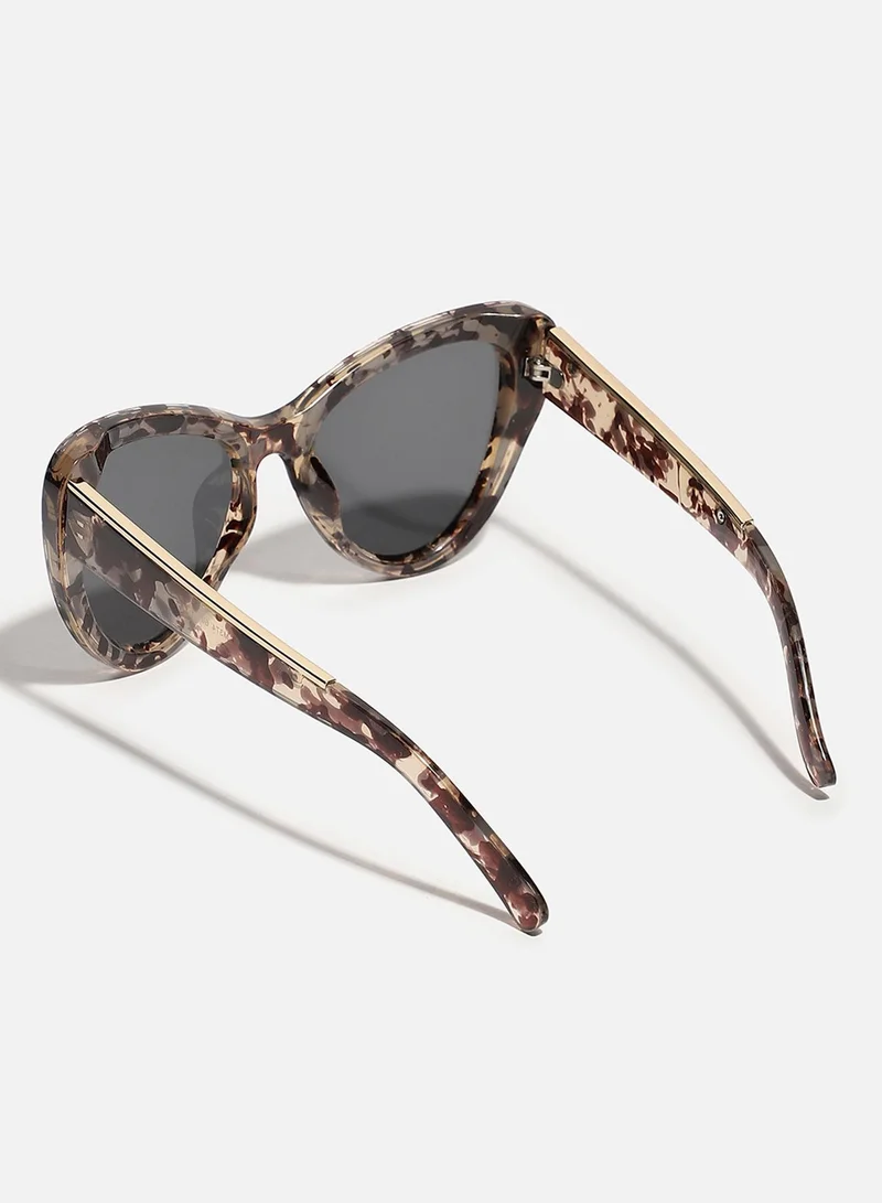 Haute Sauce Animal Print Frame Tinted Lens Cat Eye Sunglass