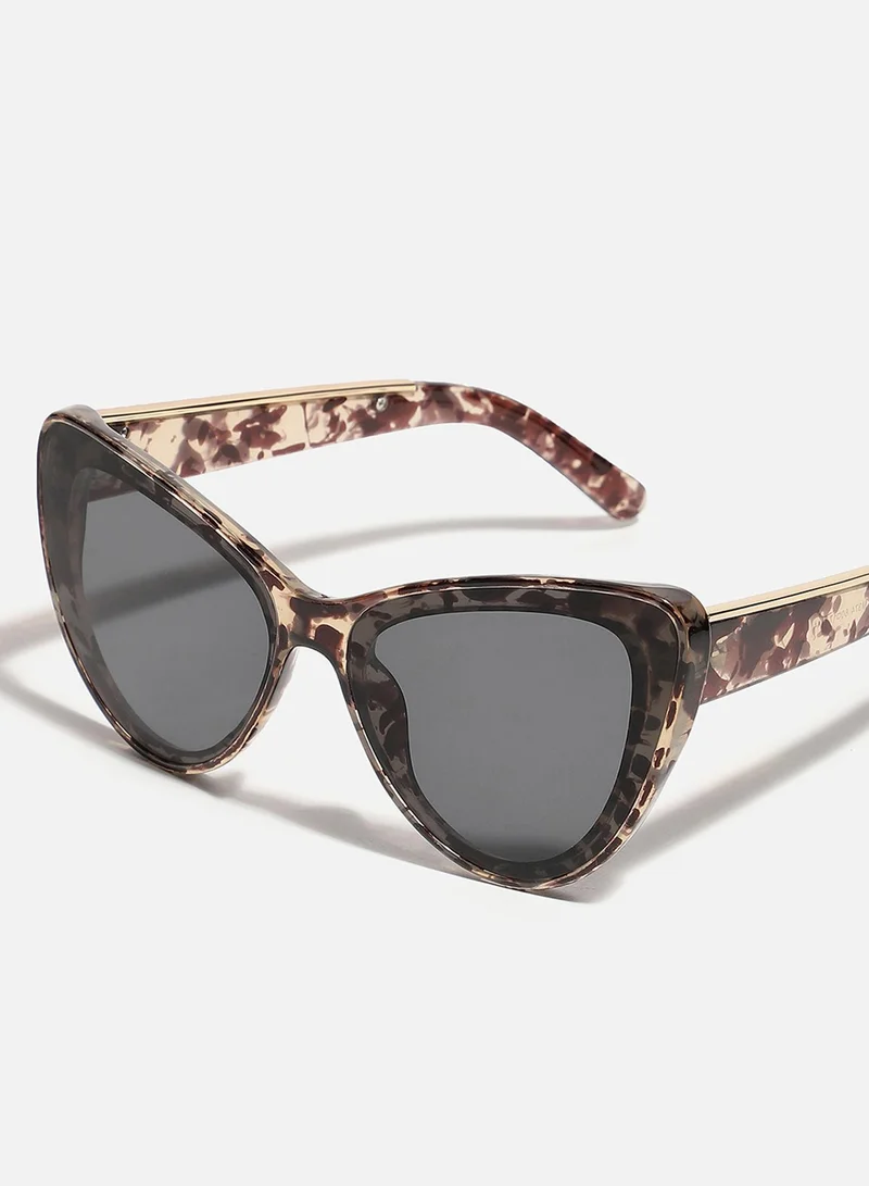 Haute Sauce Animal Print Frame Tinted Lens Cat Eye Sunglass