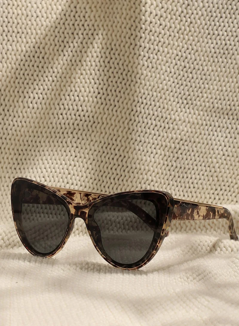 Haute Sauce Animal Print Frame Tinted Lens Cat Eye Sunglass