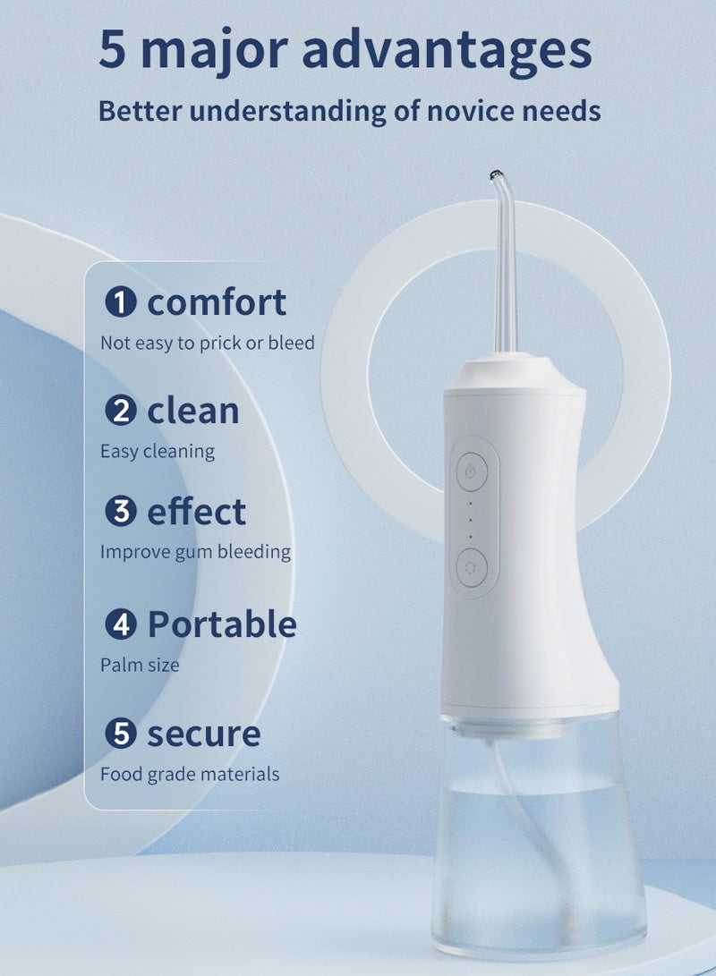 CAYGA Portable Water Dental Flosser IPX7 Waterproof Water Flosser for Teeth Cordless 280ML Upgraded Big Tank Portable Oral Irrigator with 3 Modes 4 Tips  Powerful Long Battery Life Water Travel Picks Home Use - Image 3