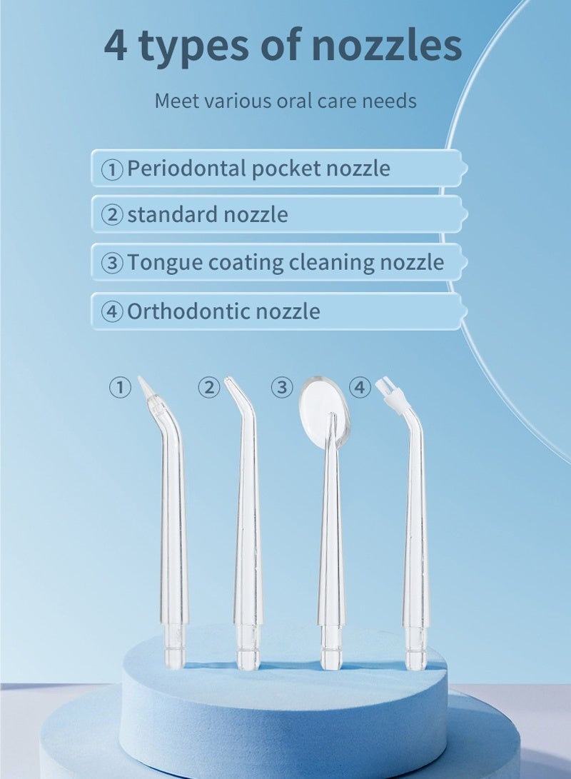 CAYGA Portable Water Dental Flosser IPX7 Waterproof Water Flosser for Teeth Cordless 280ML Upgraded Big Tank Portable Oral Irrigator with 3 Modes 4 Tips  Powerful Long Battery Life Water Travel Picks Home Use - Image 4