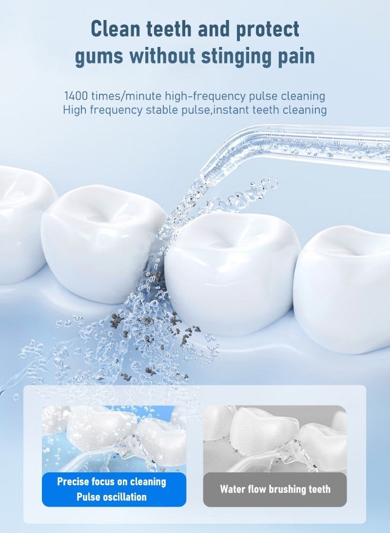CAYGA Portable Water Dental Flosser IPX7 Waterproof Water Flosser for Teeth Cordless 280ML Upgraded Big Tank Portable Oral Irrigator with 3 Modes 4 Tips  Powerful Long Battery Life Water Travel Picks Home Use - Image 5