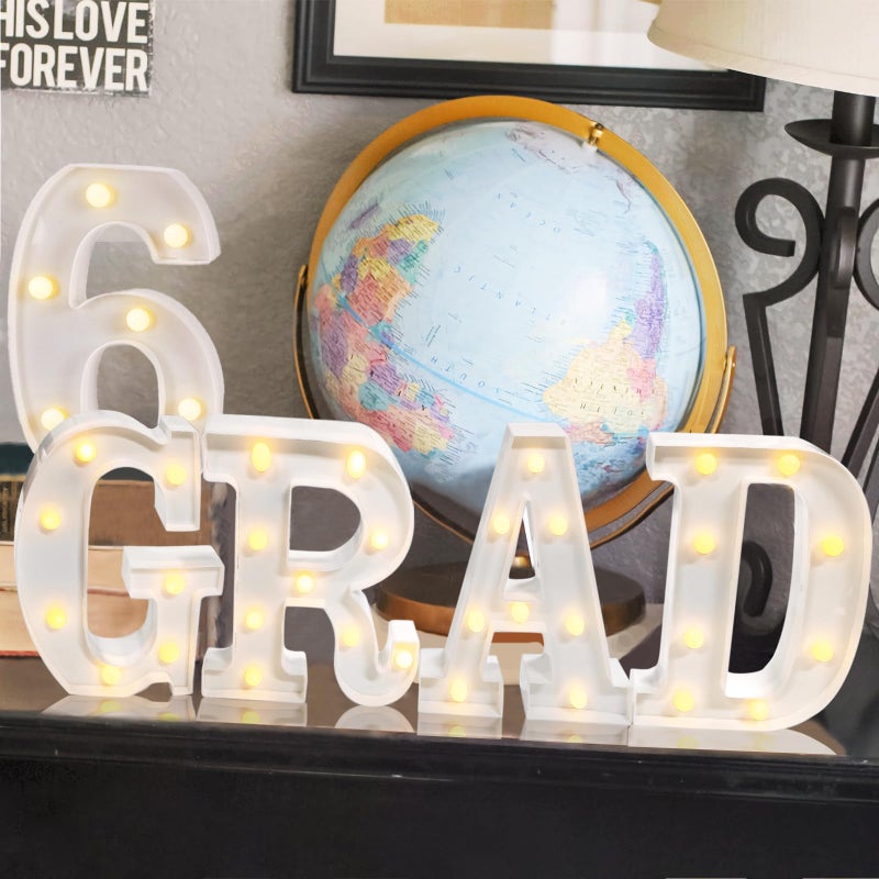ORIENTAL CHERRY Graduation Decorations 2026 Deals - 8 LED Marquee Light Up Letters 'GRAD 2026' - Class of 2026 Ornaments Sign for Kindergarten High School College Wall Table Centerpieces Decor Party Supplies - Image 5